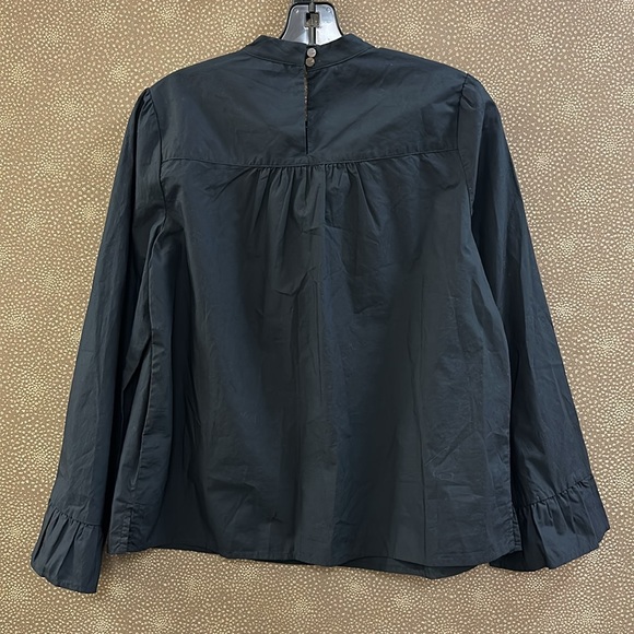 🔥🔥🔥NEW Maeve By Anthropologie Black Long Sleeve Bell Sleeve Blouse - Picture 3 of 6